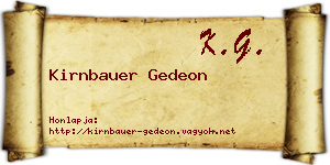 Kirnbauer Gedeon névjegykártya